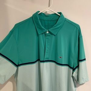Vineyard Vines Teal and White Polo Shirt
